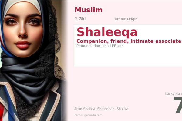 Shaleeqa Name Meaning — Arabic Origin, Girl Name & Details (2025)