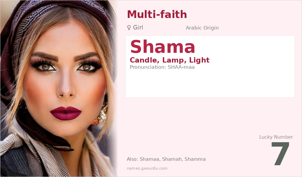 Shama Name Meaning and Details