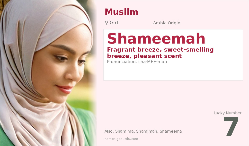 Shameemah Name Meaning and Details