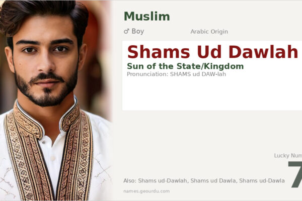 Shams Ud Dawlah Meaning — Arabic Origin, Boy Name & Details (2025)