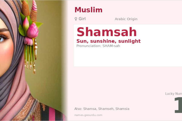 Shamsah Name Meaning — Arabic Origin, Girl Name & Details (2025)