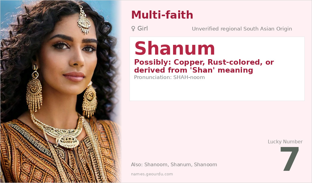 Shanum Name Meaning and Details
