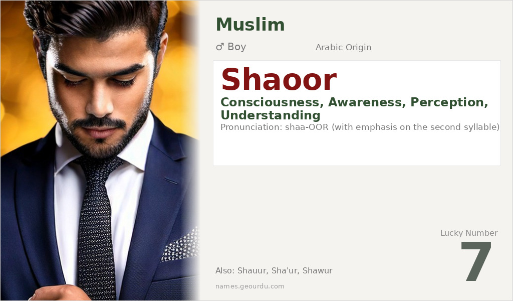 Shaoor Name Meaning and Details