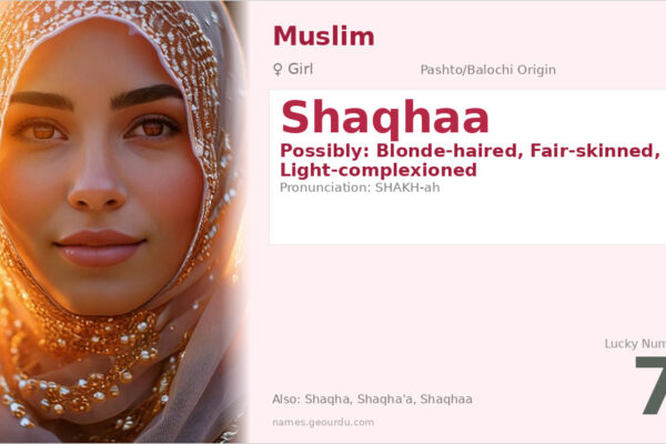 Shaqhaa Name Meaning — Pashto/Balochi Origin, Girl Name & Details (2025)