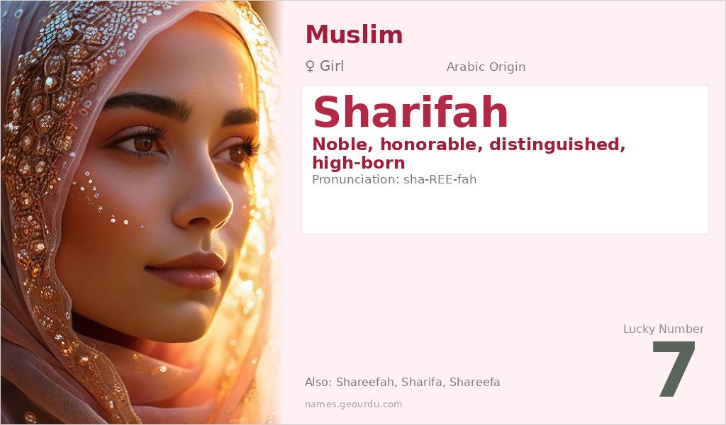 Sharifah Name Meaning and Details