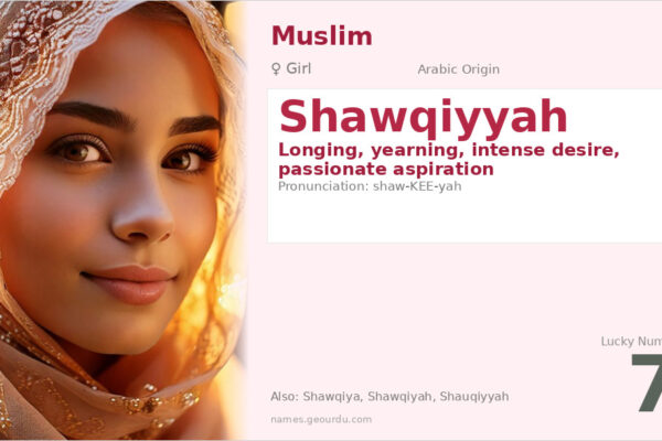 Shawqiyyah Name Meaning — Arabic Origin, Girl Name & Details (2025)