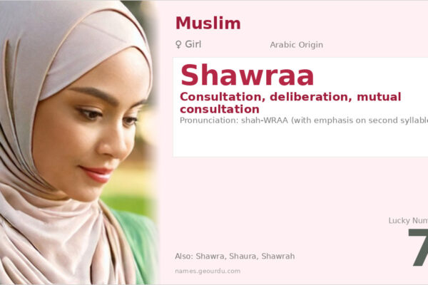Shawraa Name Meaning — Arabic Origin, Girl Name & Islamic Significance (2025)