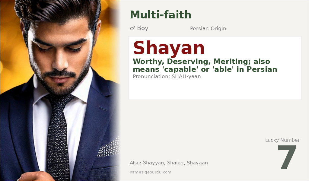 Shayan Name Meaning and Details