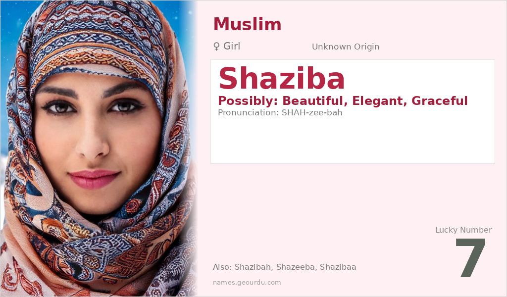Shaziba Name Meaning and Details