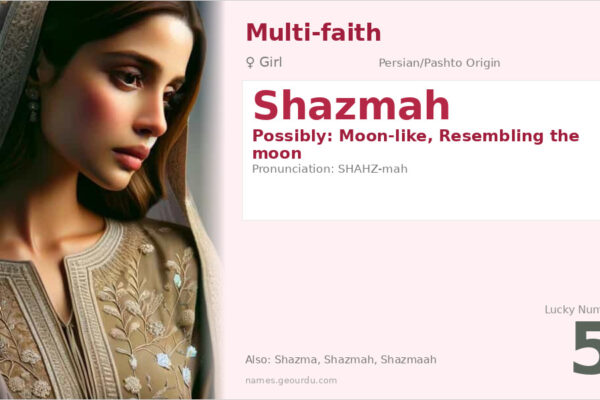 Shazmah Name Meaning — Persian/Pashto Origin, Girl Name & Details (2025)