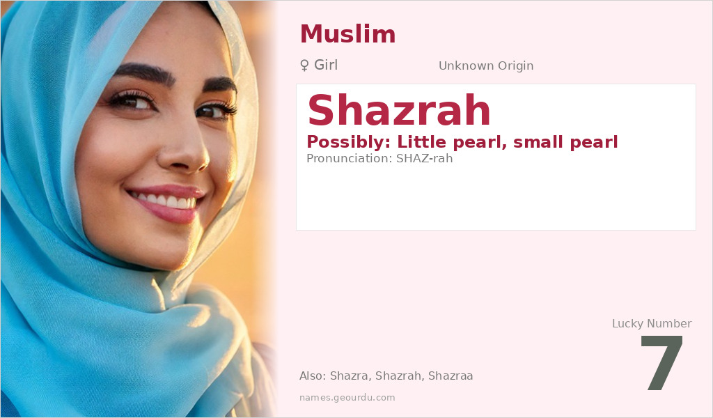 Shazrah Name Meaning and Details