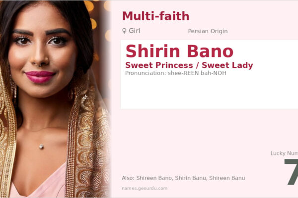 Shirin Bano Name Meaning — Persian Origin, Girl Name & Cultural Significance (2025)