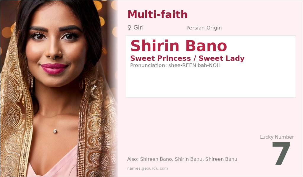 Shirin Bano Name Meaning and Details