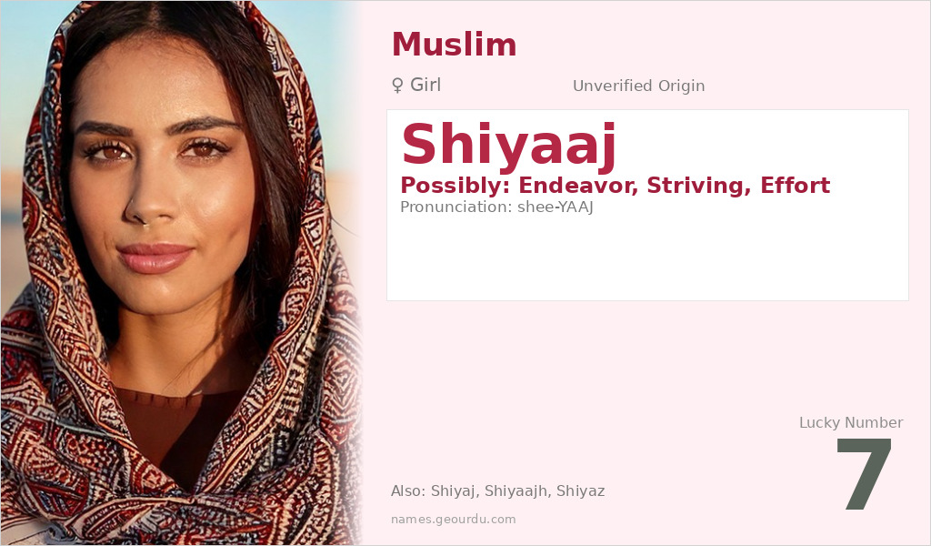 Shiyaaj Name Meaning and Details