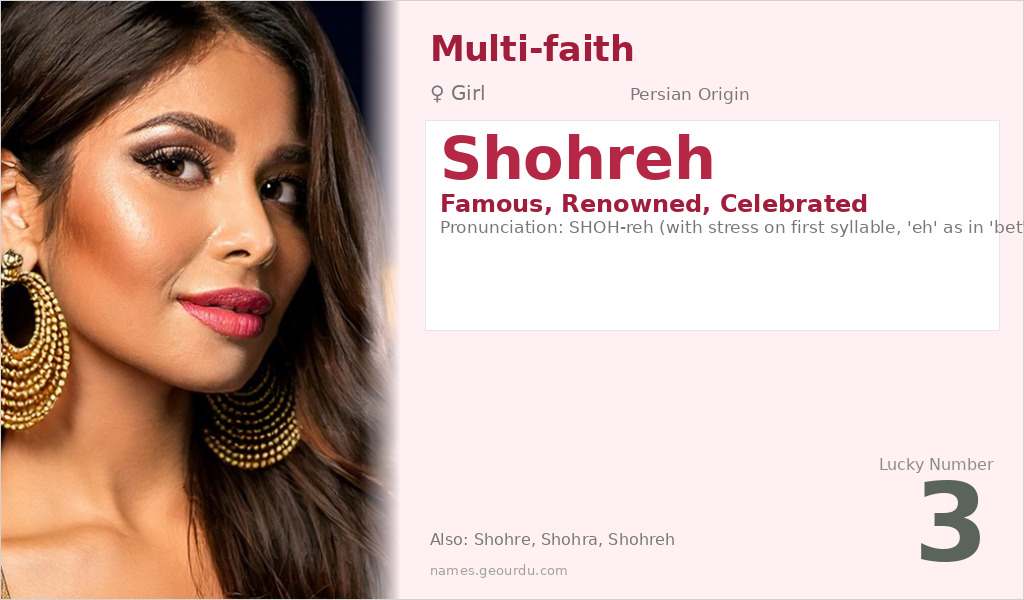 Shohreh Name Meaning and Details