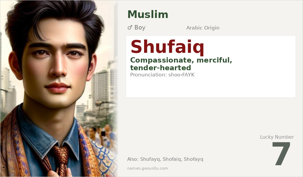 Shufaiq Name Meaning and Details