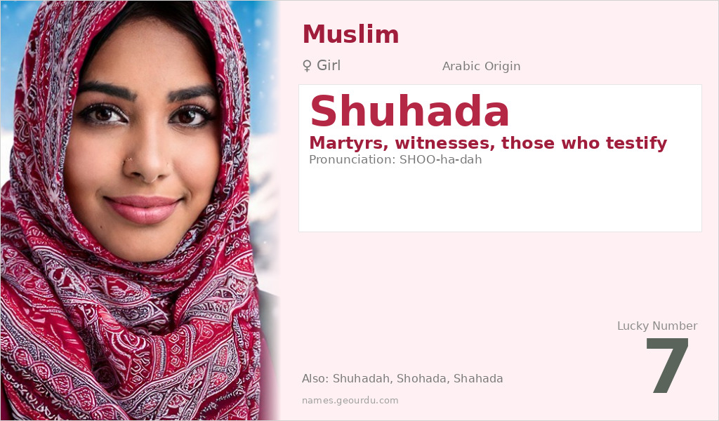 Shuhada Name Meaning and Details