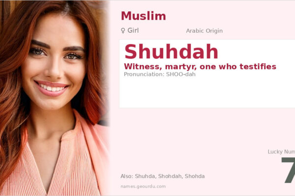 Shuhdah Name Meaning — Arabic Origin, Girl Name & Islamic Significance (2025)
