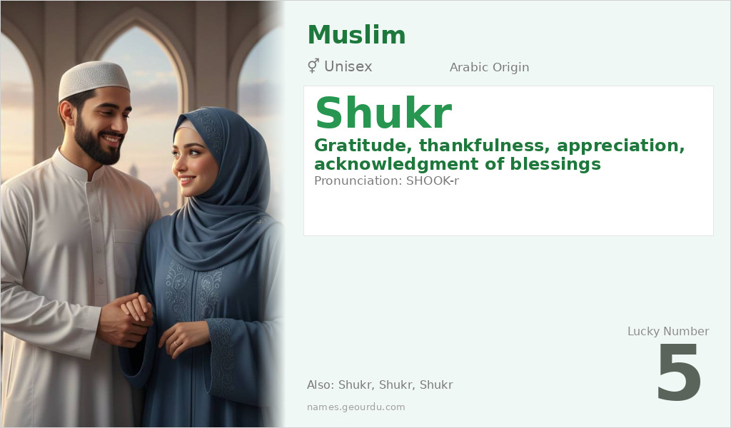 Shukr Name Meaning and Details