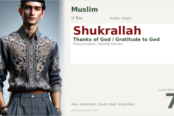 Shukrallah Name Meaning — Arabic Origin, Boy Name & Islamic Significance (2025)