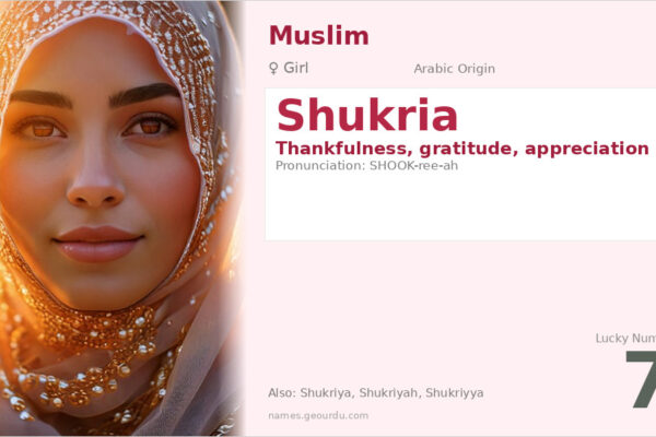 Shukria Name Meaning — Arabic Origin, Girl’s Name & Islamic Significance (2025)