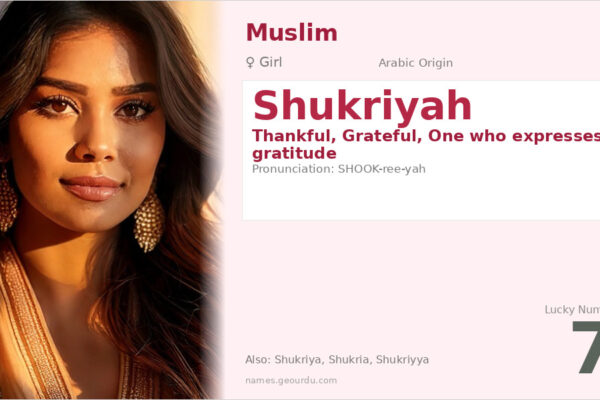 Shukriyah Name Meaning — Arabic Origin, Girl Name & Details (2025)
