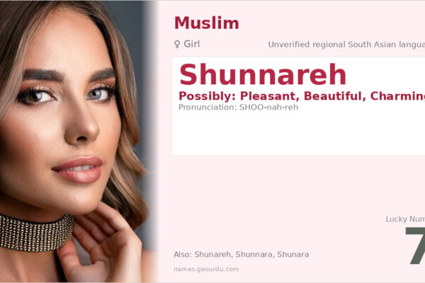 Shunnareh Name Meaning — Origin, Gender & Details (2025)