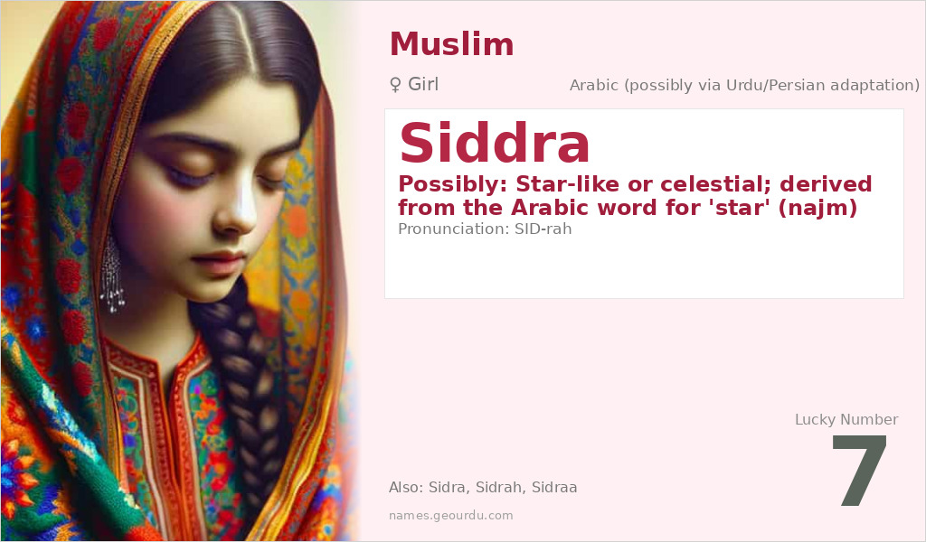 Siddra Name Meaning and Details