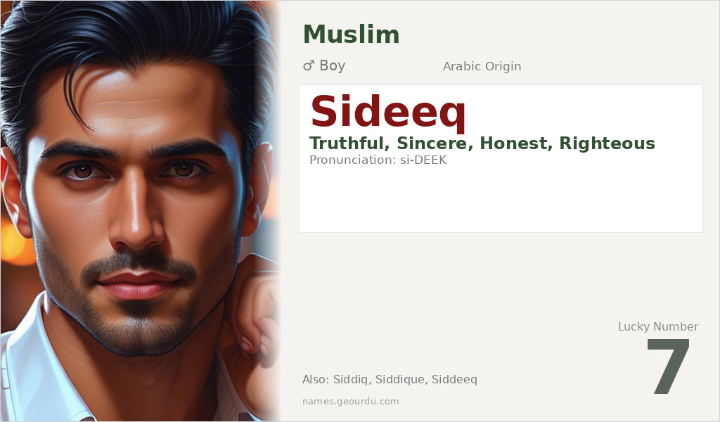 Sideeq Name Meaning and Details