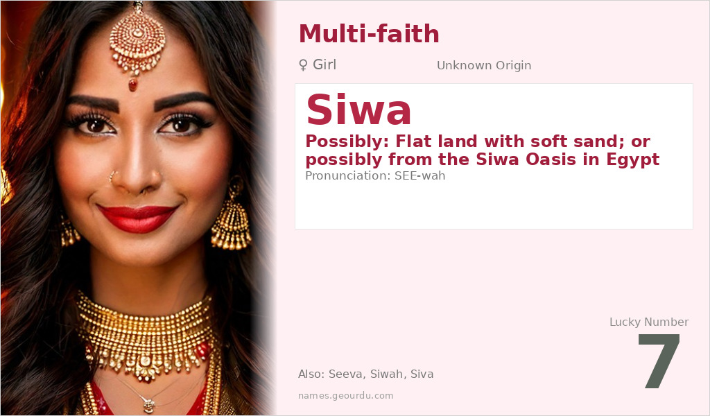 Siwa Name Meaning and Details