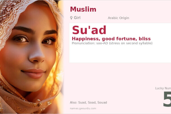 Su’ad Name Meaning — Arabic Origin, Girl Name & Details (2025)