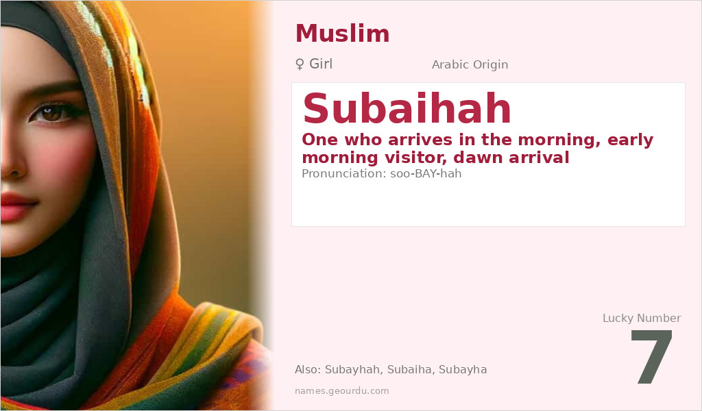 Subaihah Name Meaning and Details