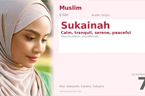 Sukainah Name Meaning — Arabic Origin, Girl Name & Details (2025)