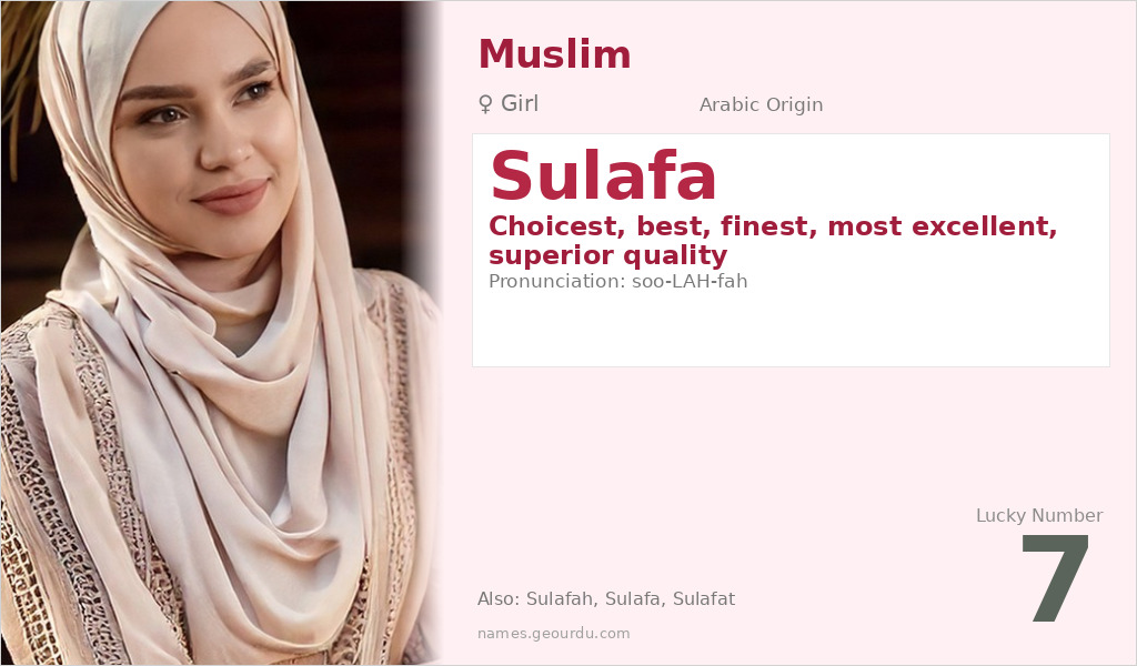 Sulafa Name Meaning and Details