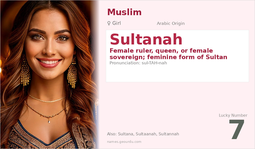 Sultanah Name Meaning and Details