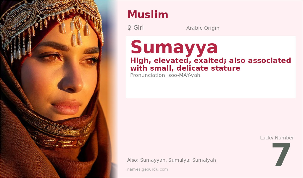Sumayya Name Meaning and Details