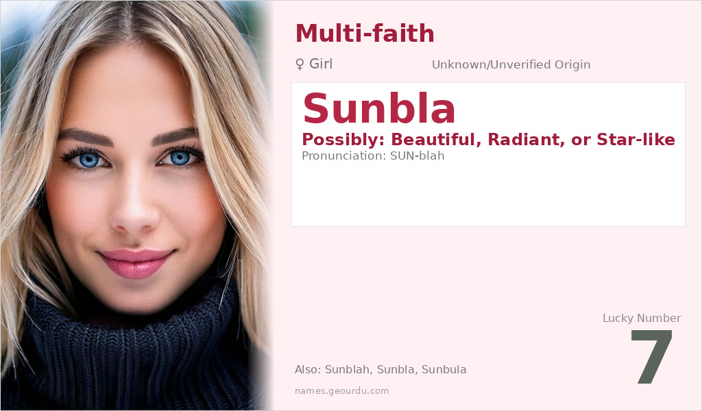 Sunbla Name Meaning and Details
