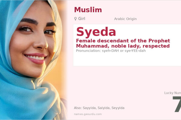 Syeda Name Meaning — Arabic Origin, Girl Name & Islamic Significance (2025)