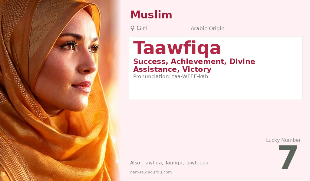 Taawfiqa Name Meaning and Details