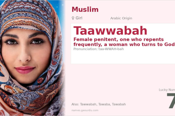 Taawwabah Name Meaning — Arabic Origin, Girl Name & Details (2025)