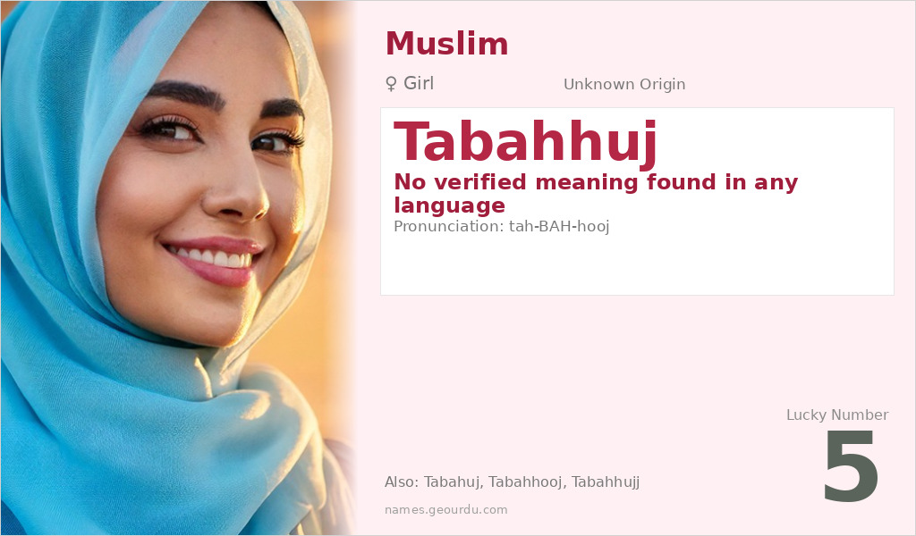 Tabahhuj Name Meaning and Details