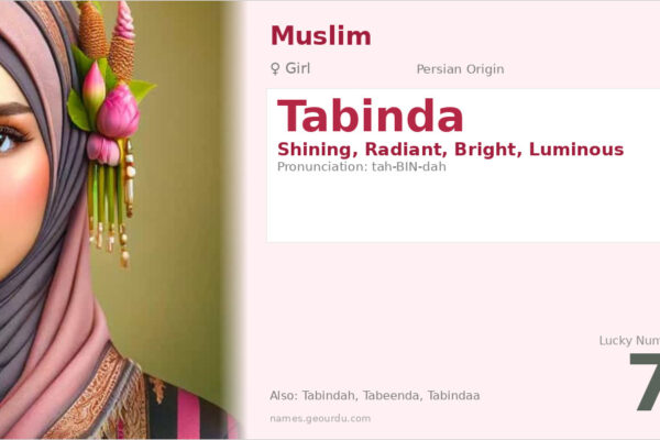 Tabinda Name Meaning — Persian Origin, Girl Name & Details (2025)