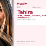 Tahira Name Meaning and Details