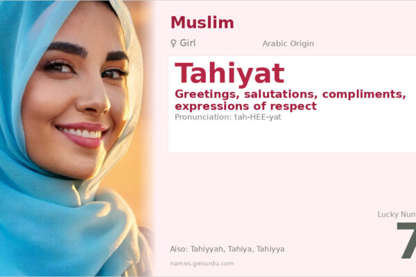 Tahiyat Name Meaning — Arabic Origin, Girl Name & Details (2025)