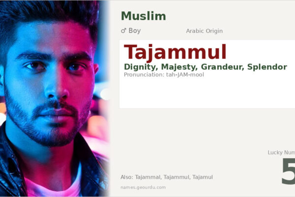 Tajammul Name Meaning — Arabic Origin, Boy Name & Details (2025)