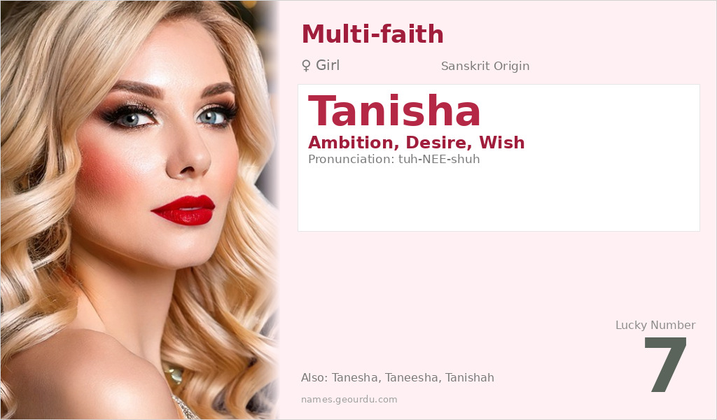 Tanisha Name Meaning and Details