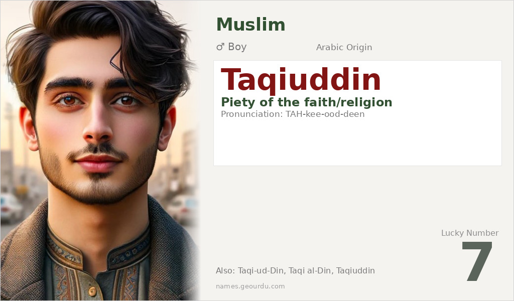 Taqiuddin Name Meaning and Details