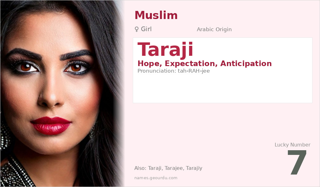 Taraji Name Meaning and Details