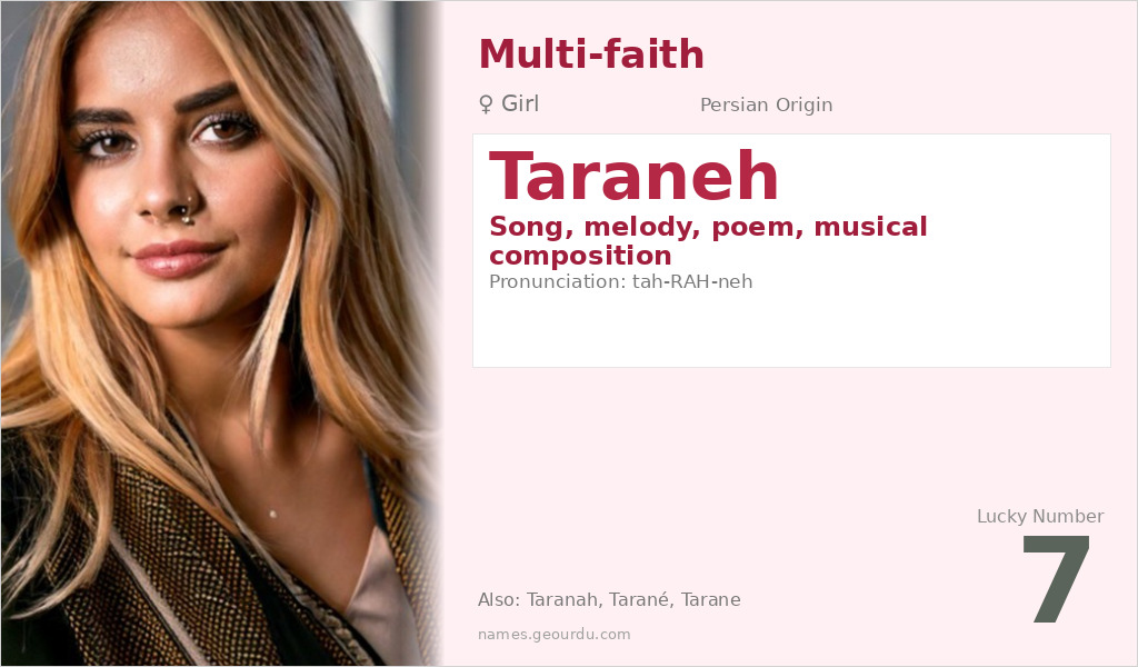 Taraneh Name Meaning and Details