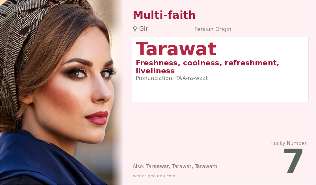 Tarawat Name Meaning and Details